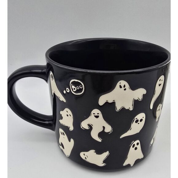2~ Halloween “Spooky” Ghost Black 15oz & Dancing Skeletons Coffee / Tea Mug NEW - Picture 5 of 16